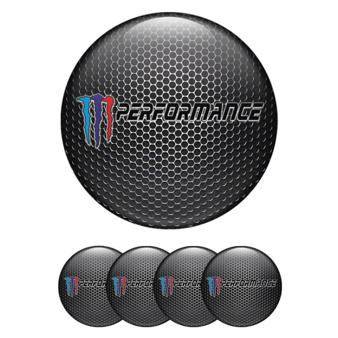 BMW Emblems for Center Wheel Caps Dark Mesh M Performance