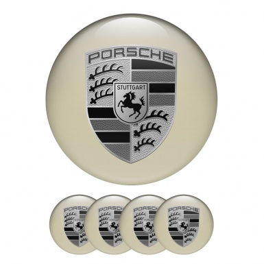 Porsche Silicone Stickers Gold Metallic 539 Grey Logo