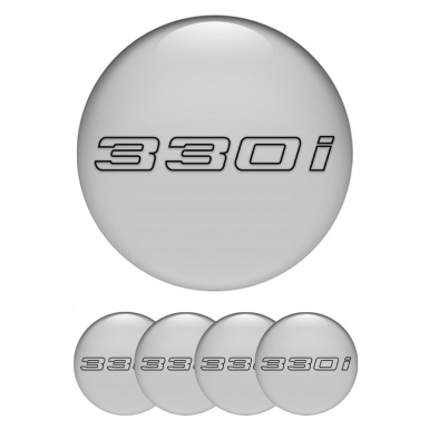BMW Center Wheel Caps Stickers 330i Grey Black Outline