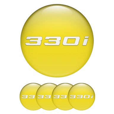 BMW Emblems for Wheel Center Caps Yellow 330i Design