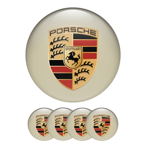 Porsche Silicone Stickers Gold Metallic 539 Multicolor Logo