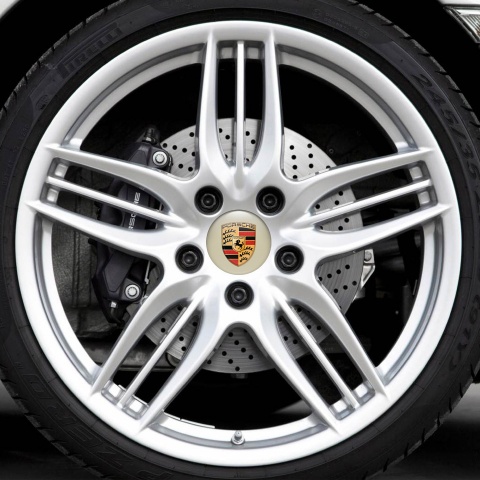 Porsche Silicone Stickers Gold Metallic 539 3D Multicolor Logo