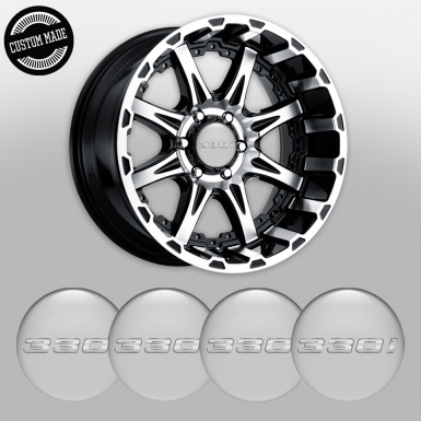 BMW Center Caps Wheel Emblem Grey 330i Silver Logo
