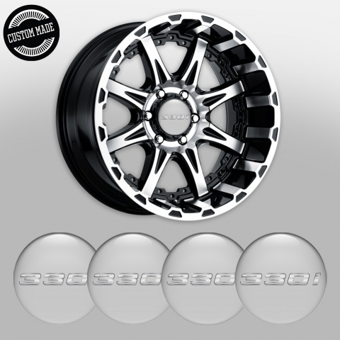 BMW Center Caps Wheel Emblem Grey 330i Silver Logo