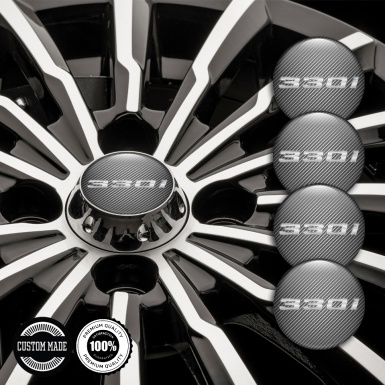 BMW Wheel Emblem for Center Caps Carbon 330i Silver Logo