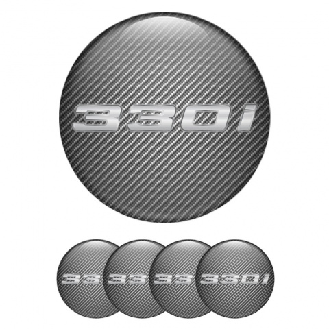 BMW Wheel Emblem for Center Caps Carbon 330i Silver Logo
