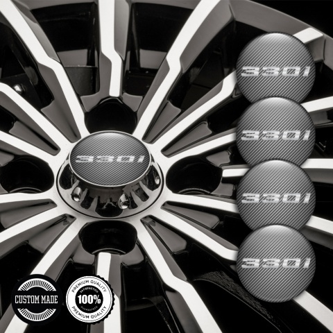 BMW Wheel Emblem for Center Caps Carbon 330i Silver Logo