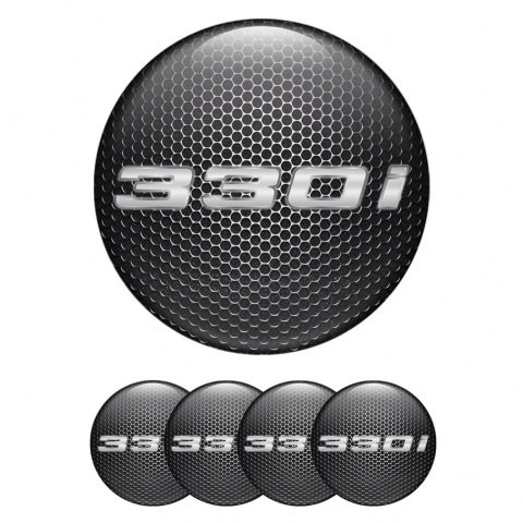 BMW Center Caps Wheel Emblem Metal Grate 330i Silver Logo