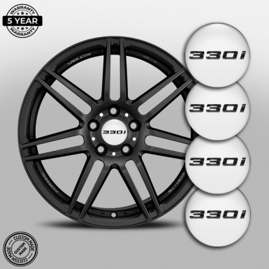 BMW Emblem for Center Wheel Caps White 330i Metallic Logo