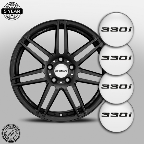 BMW Emblem for Center Wheel Caps White 330i Metallic Logo