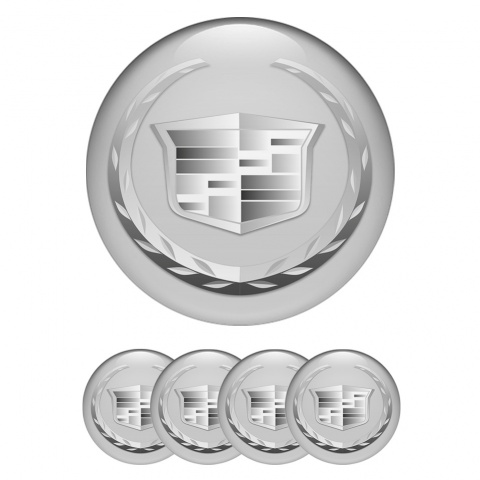 Cadillac Stickers for Wheels Center Caps Grey Silver Logo