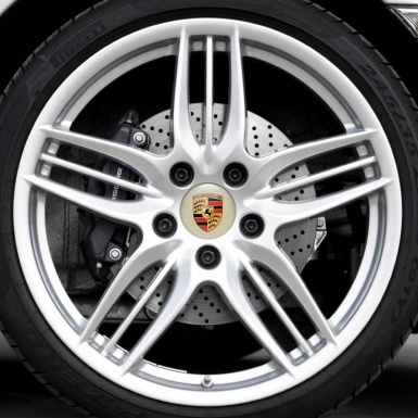 Porsche Silicone Sticker Gold Metallic 539 3D Multicolor Logo
