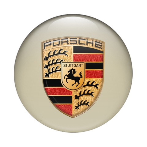 Porsche Silicone Sticker Gold Metallic 539 3D Multicolor Logo