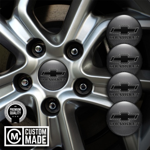 Chevrolet Center Wheel Caps Stickers Carbon Classic Logo