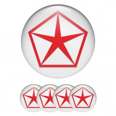 Chrysler Stickers for Wheels Center Caps White Classic Red Logo