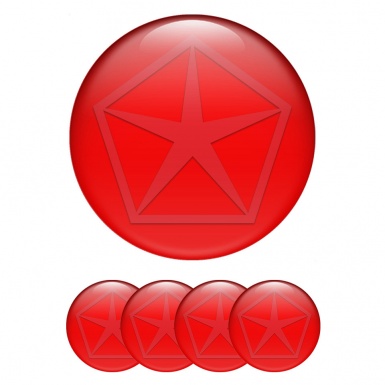 Chrysler Emblem for Wheel Center Caps Crimson Classic Red Logo