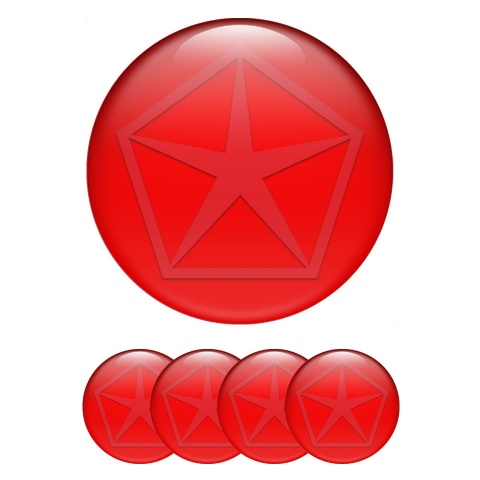 Chrysler Emblem for Wheel Center Caps Crimson Classic Red Logo