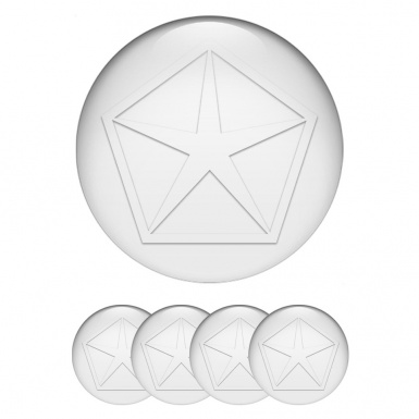 Chrysler Wheel Stickers for Center Caps White Pentastar White Logo