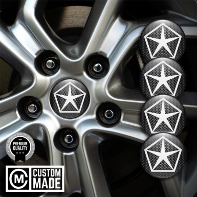 Chrysler Stickers for Wheels Center Caps Dark Mesh Pentastar White Logo