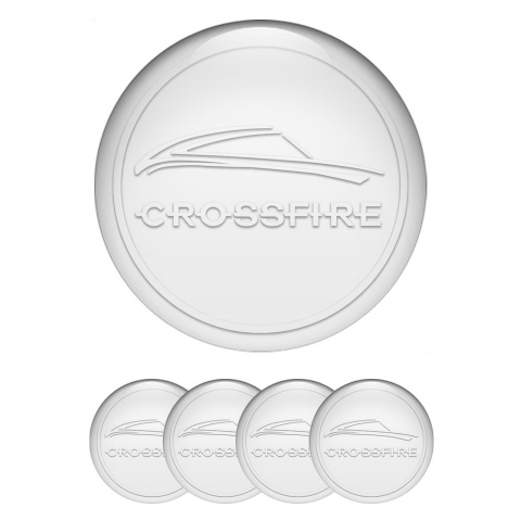 Chrysler Crossfire Emblem for Center Wheel Caps Pearl White Ring