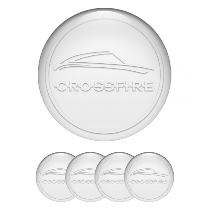 Chrysler Crossfire Emblem for Center Wheel Caps Pearl White Ring