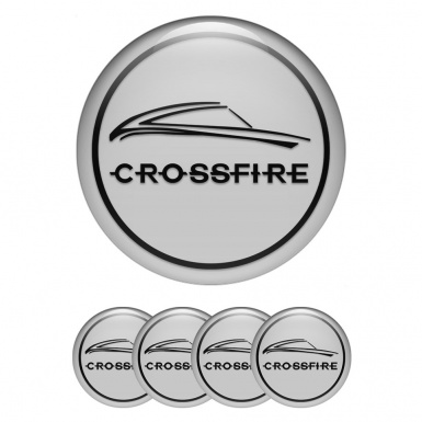 Chrysler Crossfire Center Wheel Caps Stickers Grey Black Ring