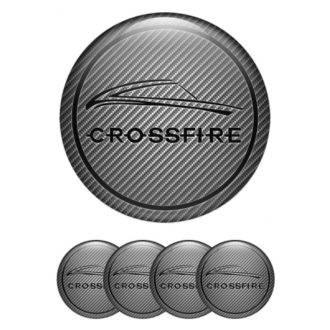 Chrysler Crossfire Emblems for Center Wheel Caps Carbon Black Ring
