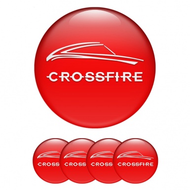 Chrysler Crossfire Wheel Emblem for Center Caps Red White Motif