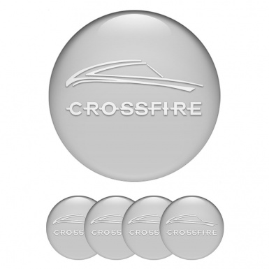Chrysler Crossfire Emblem for Wheel Center Caps Grey White Motif