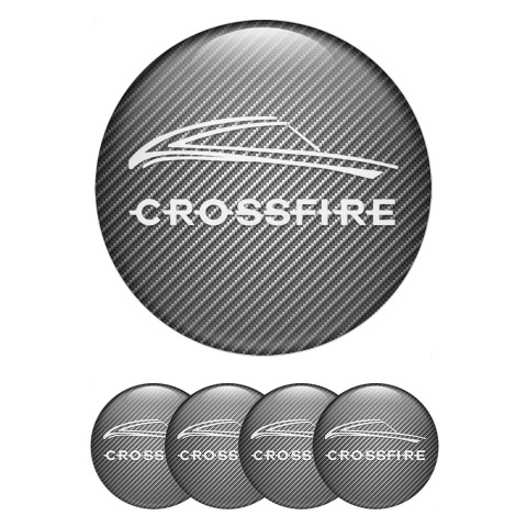 Chrysler Crossfire Emblem for Center Wheel Caps Carbon White Motif