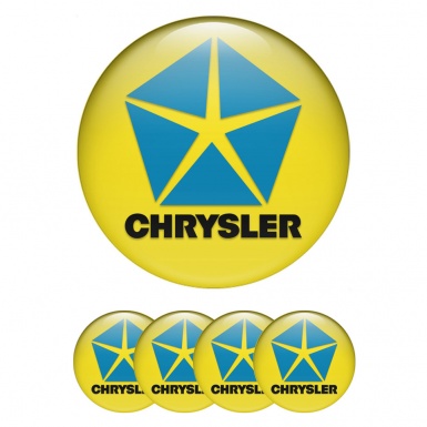 Chrysler Stickers for Wheels Center Caps Yellow Blue Pentastar
