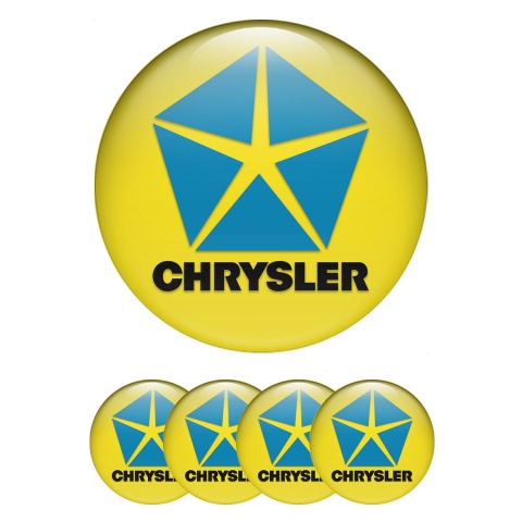 Chrysler Stickers for Wheels Center Caps Yellow Blue Pentastar
