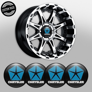 Chrysler Emblems for Center Wheel Caps Black Blue Variant