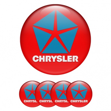 Chrysler Silicone Stickers for Center Wheel Caps Red Blue Variant