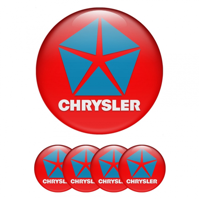 Chrysler Silicone Stickers for Center Wheel Caps Red Blue Variant