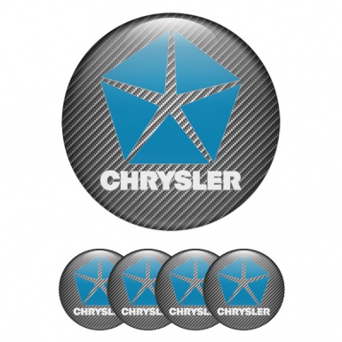 Chrysler Stickers for Wheels Center Caps Carbon Blue Variant