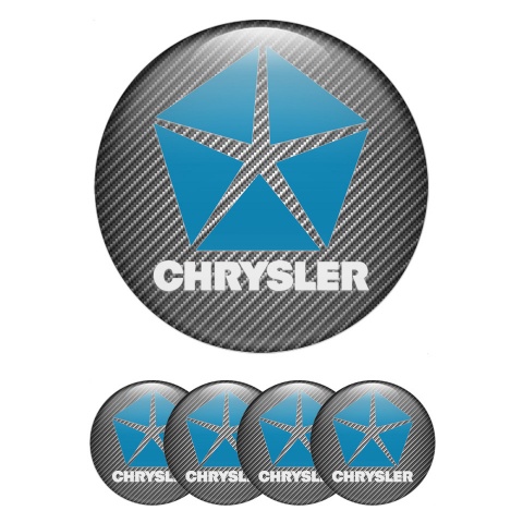 Chrysler Stickers for Wheels Center Caps Carbon Blue Variant