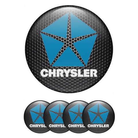 Chrysler Emblem for Wheel Center Caps Dark Mesh Blue Variant