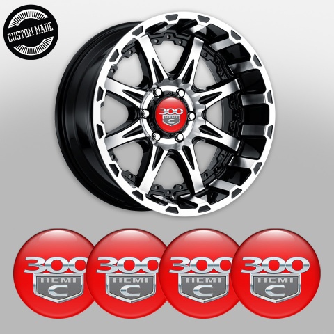 Chrysler 300c Emblems for Center Wheel Caps Red Hemi Edition