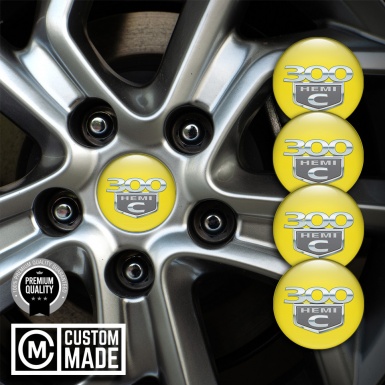 Chrysler 300c Wheel Stickers for Center Caps Yellow Hemi Edition