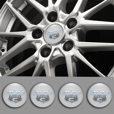 Chrysler 300c Silicone Stickers for Center Wheel Caps Grey Hemi Edition
