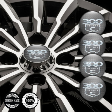 Chrysler 300c Domed Stickers for Wheel Center Caps Carbon Hemi Edition