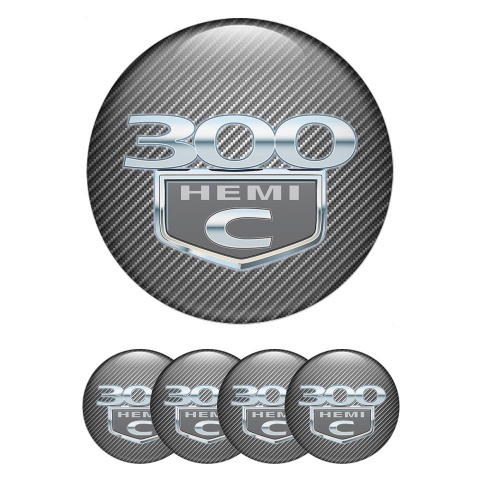 Chrysler 300c Domed Stickers for Wheel Center Caps Carbon Hemi Edition