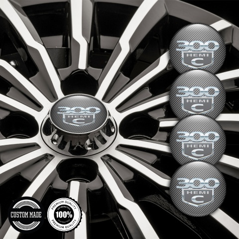 Chrysler 300c Domed Stickers for Wheel Center Caps Carbon Hemi Edition