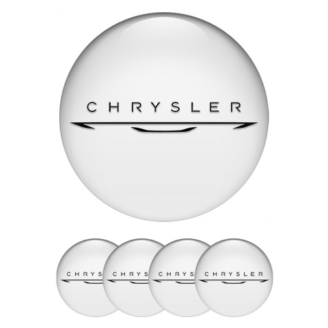 Chrysler Emblem for Wheel Center Caps White New Black Logo