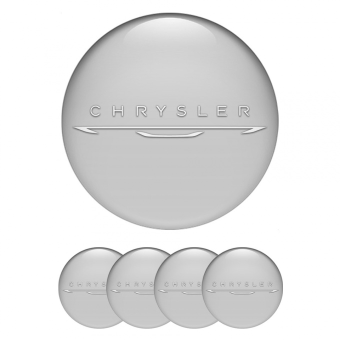Chrysler Emblem for Wheel Center Caps Grey New White Logo
