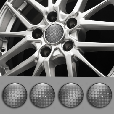 Chrysler Emblem for Center Wheel Caps Carbon New White Logo