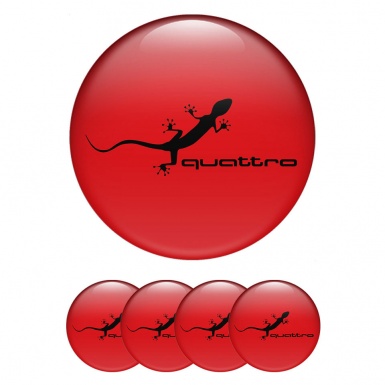 Audi Emblem for Wheel Caps Quattro Red Black Edition
