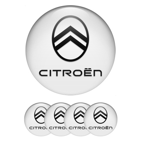 Citroen Center Caps Wheel Emblem White Black Logo Design