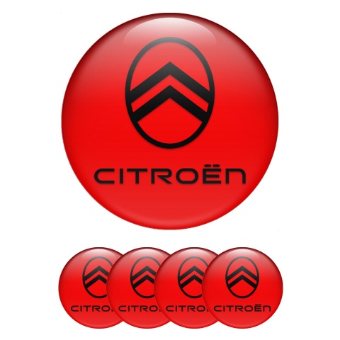 Citroen Silicone Stickers for Center Wheel Caps White Black Logo Design
